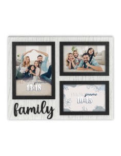 Portafoto multifoto in legno Cm. 28x36 "Family" - Foto Cm. 10x15 e 13x18