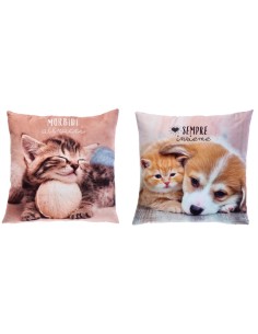 Cuscino in tessuto Cm. 45x45 - Cani e gatti - Soggetti assortiti 2
