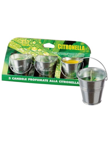 Set 3 candele citronella in vasetto latta Cm. 7x7