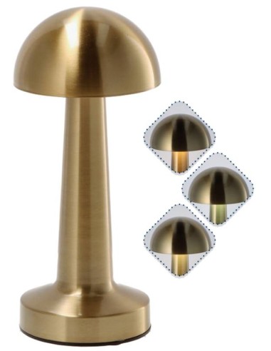 Lampada lumetto touch a fungo ricaricabile "Gold" Cm. 9x23