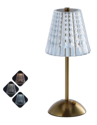 Lampada lumetto touch cappello trasparente Cm. 14x31