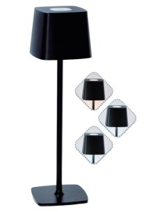 Lampada lumetto touch cappello quadrato nera Cm. 11x11x37