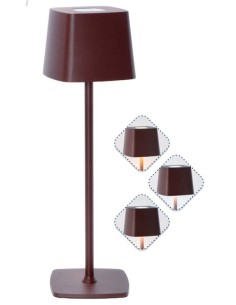 Lampada lumetto touch cappello quadrato Ruggine Cm. 11x11x37