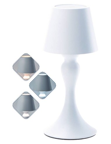 Lampada lumetto touch ricaricabile "Classic" bianca Cm. 11x26