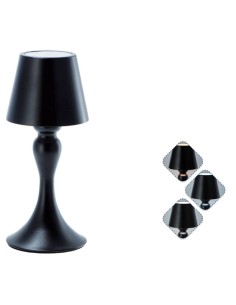 Lampada lumetto touch ricaricabile "Classic" nera Cm. 11x26
