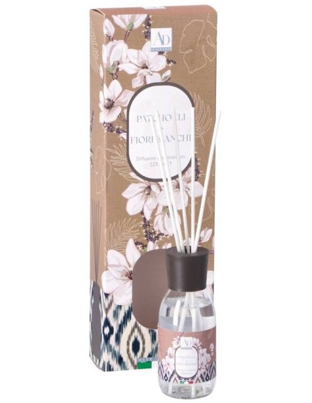 Diffusore essenze con midollini 125 ML - Patchouli e fiori bianchi