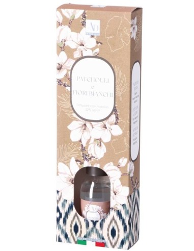 Diffusore essenze con midollini 125 ML - Patchouli e fiori bianchi