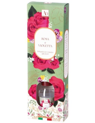 Diffusore essenze con midollini 125 ML - Rosa e Violetta