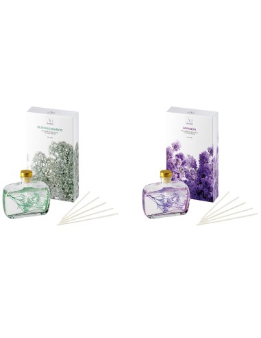 Diffusore essenze con midollini e fiore interno 100 ML - Fragranze assortite