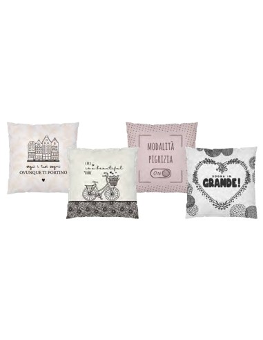 Cuscino in tessuto Cm. 45x45 - Frasi umoristiche - Soggetti assortiti