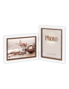 Portafoto doppio in legno Cm. 30x18 - Foto Cm. 10x15