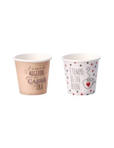 Set 50 bicchierini carta 7,5 CL - Scritte umoristiche - Soggetti assortiti