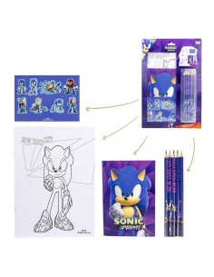 Blister accessori da disegno con stickers e colori - Sonic