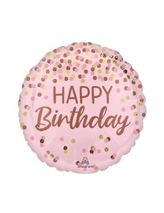 Palloncino mylar 18" Cm. 45 - Happy Birthday Pretty Pink