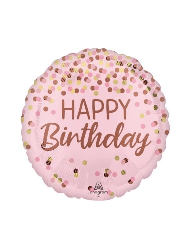 Palloncino mylar 18" Cm. 45 - Happy Birthday Pretty Pink