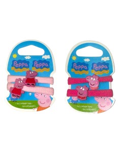 Fermacapelli elastici Peppa Pig - Blister 2 pezzi