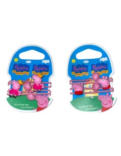 Fermacapelli elastici a filo Peppa Pig -  Blister 2 pezzi