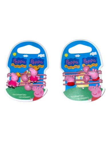 Fermacapelli elastici a filo Peppa Pig -  Blister 2 pezzi