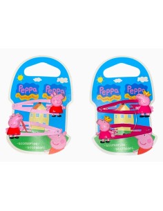Fermacapelli molletta clic clac Peppa Pig - Blister 2 pezzi