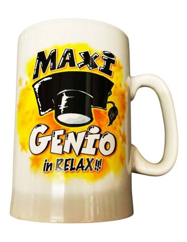 Boccale ceramica maxi Laurea "Maxi Genio in relax"