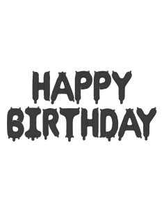 Palloncino mylar scritta Happy Birthday Cm. 340x35 - Black