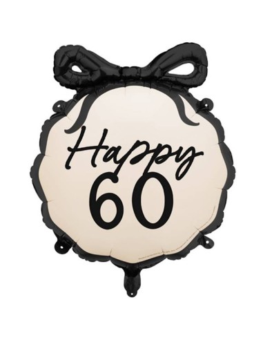 Palloncino mylar tondo con fiocco Cm. 47x53 - Beige - 60