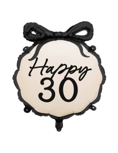 Palloncino mylar tondo con fiocco Cm. 47x53 - Beige - 30