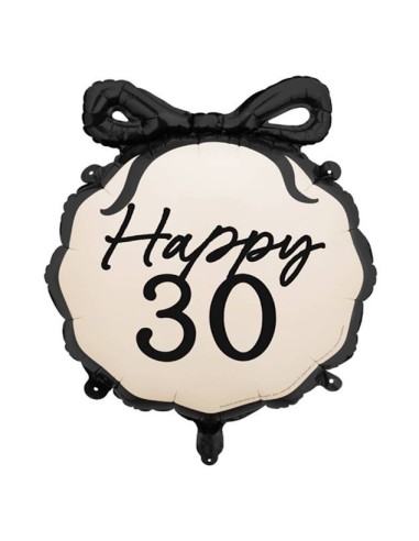 Palloncino mylar tondo con fiocco Cm. 47x53 - Beige - 30