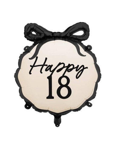 Palloncino mylar tondo con fiocco Cm. 47x53 - Beige - 18