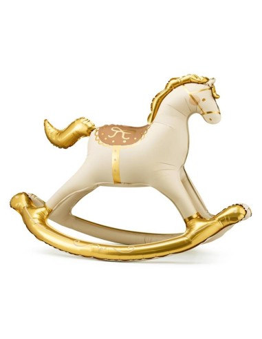 Palloncino mylar "Cavallo a dondolo" Gold Cm. 118x104