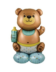 Palloncino mylar standing 48" - Orsacchiotto celeste