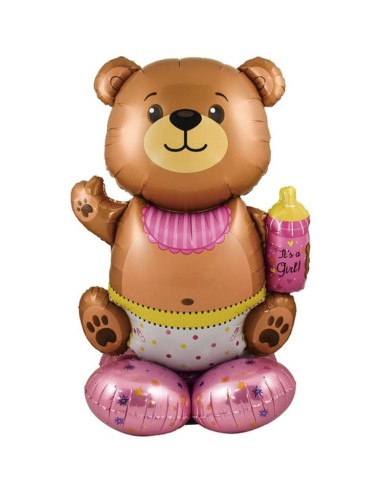 Palloncino mylar standing 48" - Orsacchiotto rosa