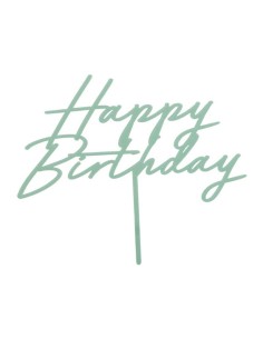 Cake topper acrilico "Happy Birthday" Cm. 16,5 - Verde