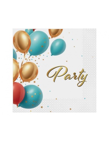 Tovaglioli carta Cm. 33x33 - Happy Birthday Balloon - Confezione 20 pezzi