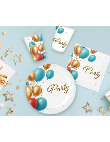 Tovaglioli carta Cm. 33x33 - Happy Birthday Balloon - Confezione 20 pezzi