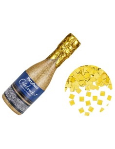 Cannone sparacoriandoli Bottiglia Champagne Cm. 20x5 - Confetti - Oro gold