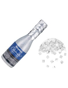 Cannone sparacoriandoli Bottiglia Champagne Cm. 20x5 - Confetti - Silver