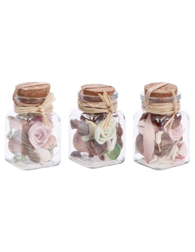 Barattolino vetro con Pou Pourri profumato 170 Gr. Cm. 6x6x9 - Fragranze assortite