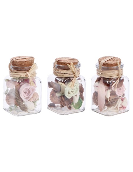 Barattolino vetro con Pou Pourri profumato 170 Gr. Cm. 6x6x9 - Fragranze assortite