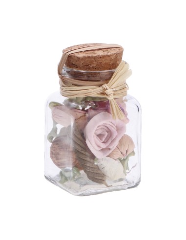 Barattolino vetro con Pou Pourri profumato 170 Gr. Cm. 6x6x9 - Fragranze assortite
