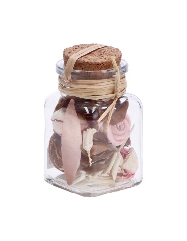 Barattolino vetro con Pou Pourri profumato 170 Gr. Cm. 6x6x9 - Fragranze assortite
