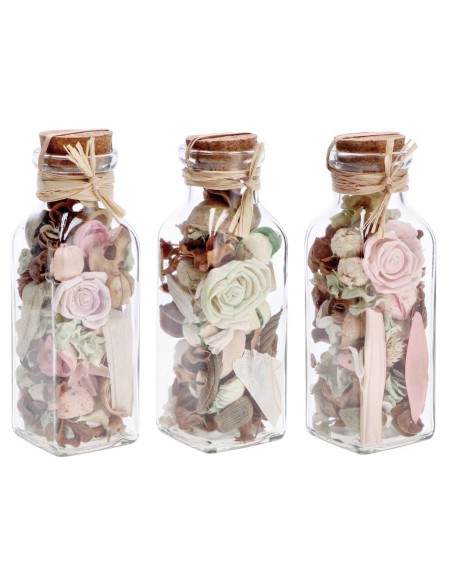 Bottiglietta vetro con Pot Pourri profumato 350 Gr. Cm. 6x6x19 - Fragranze assortite