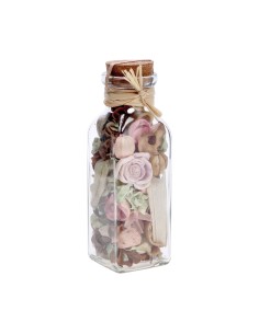 Bottiglietta vetro con Pot Pourri profumato 350 Gr. Cm. 6x6x19 - Fragranze assortite 2