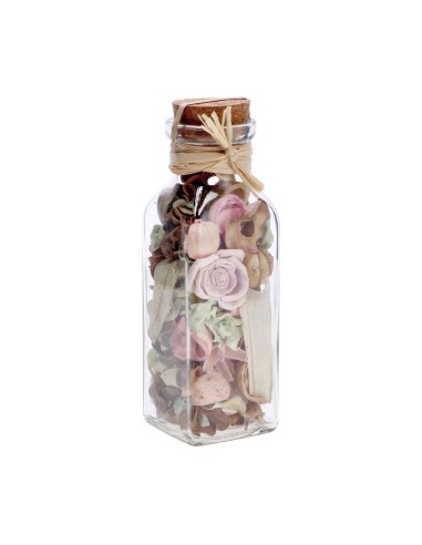 Bottiglietta vetro con Pot Pourri profumato 350 Gr. Cm. 6x6x19 - Fragranze assortite