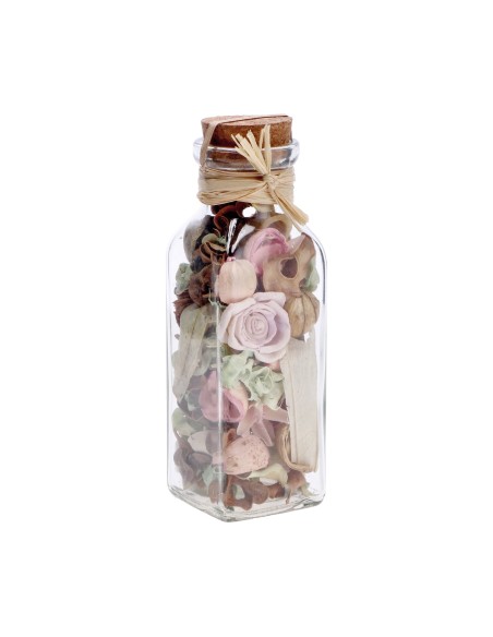 Bottiglietta vetro con Pot Pourri profumato 350 Gr. Cm. 6x6x19 - Fragranze assortite