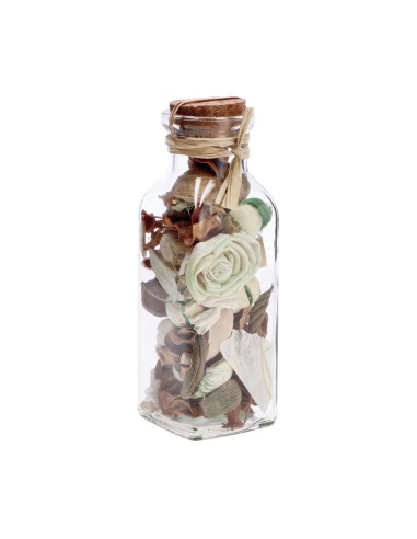 Bottiglietta vetro con Pot Pourri profumato 350 Gr. Cm. 6x6x19 - Fragranze assortite