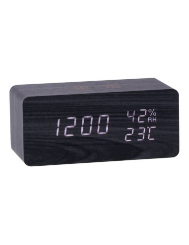 Orologio sveglia led mdf con base ricarica wireless Cm. 17x8x8 - Colori assortiti