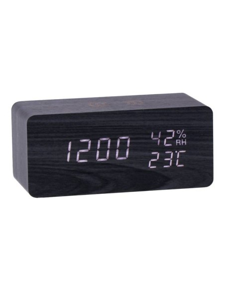 Orologio sveglia led mdf con base ricarica wireless Cm. 17x8x8 - Colori assortiti
