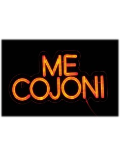 Lampada neon led con scritta "Me Cojoni" Cm. 30x15