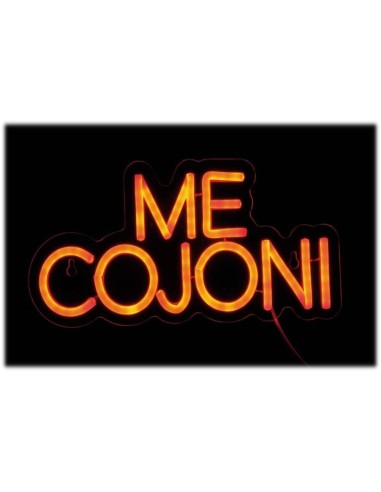 Lampada neon led con scritta "Me Cojoni" Cm. 30x15
